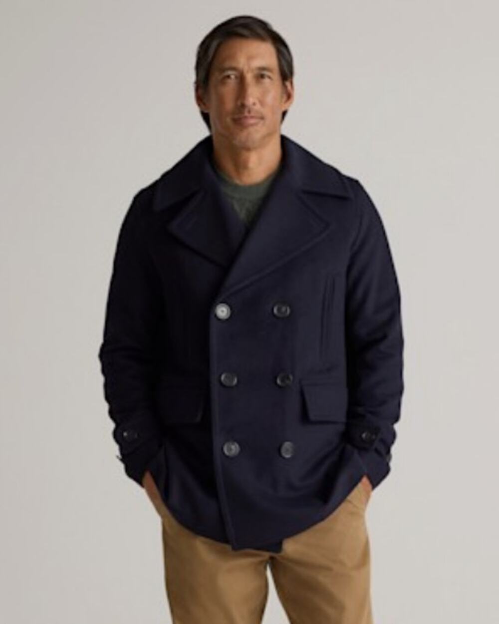 Quince Italian Wool Peacoat Cadet Blue NWT Size M